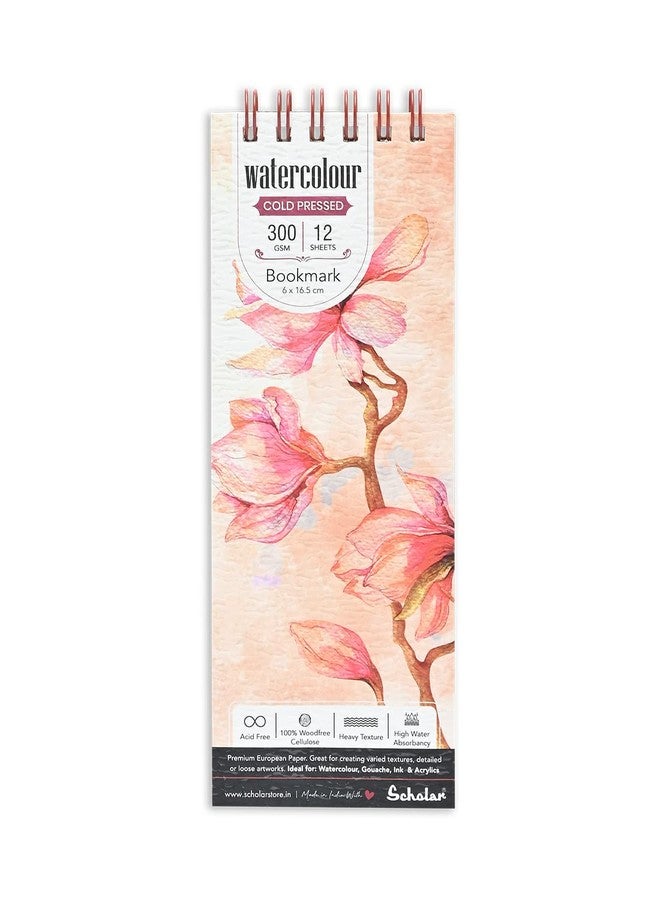 Scholar Watercolor Bookmark Pad - 300 GSM Cold Pressed Acid Free Paper | Wire-O Bound | Suitable for Watercolor, Gouache, Acrylic, Graphite, Pen & Ink (Pack of 5) - Image 1